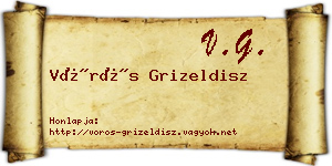Vörös Grizeldisz névjegykártya